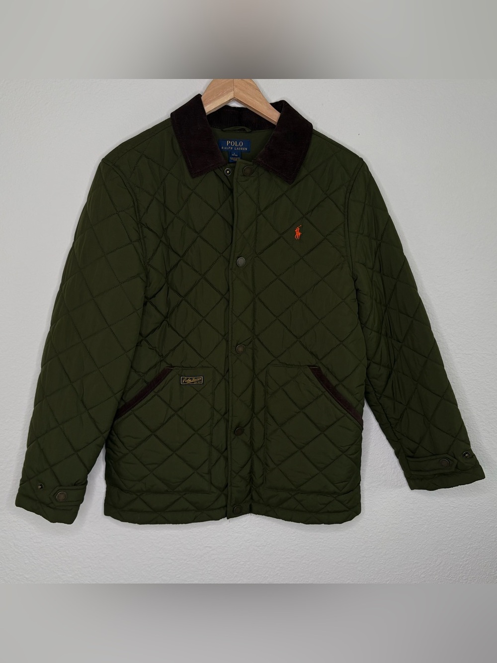 Polo Ralph Lauren Boys Corduroy Quilted Jacket Puffer Size L (14-16) Americana